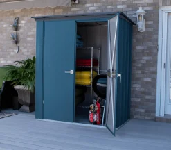 Arrow Metal Sheds-Spacemaker 6 x 3 x 6 ft Blue Grey Shed