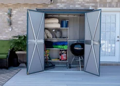 Arrow Metal Sheds-Spacemaker 6 x 3 x 6 ft Blue Grey Shed