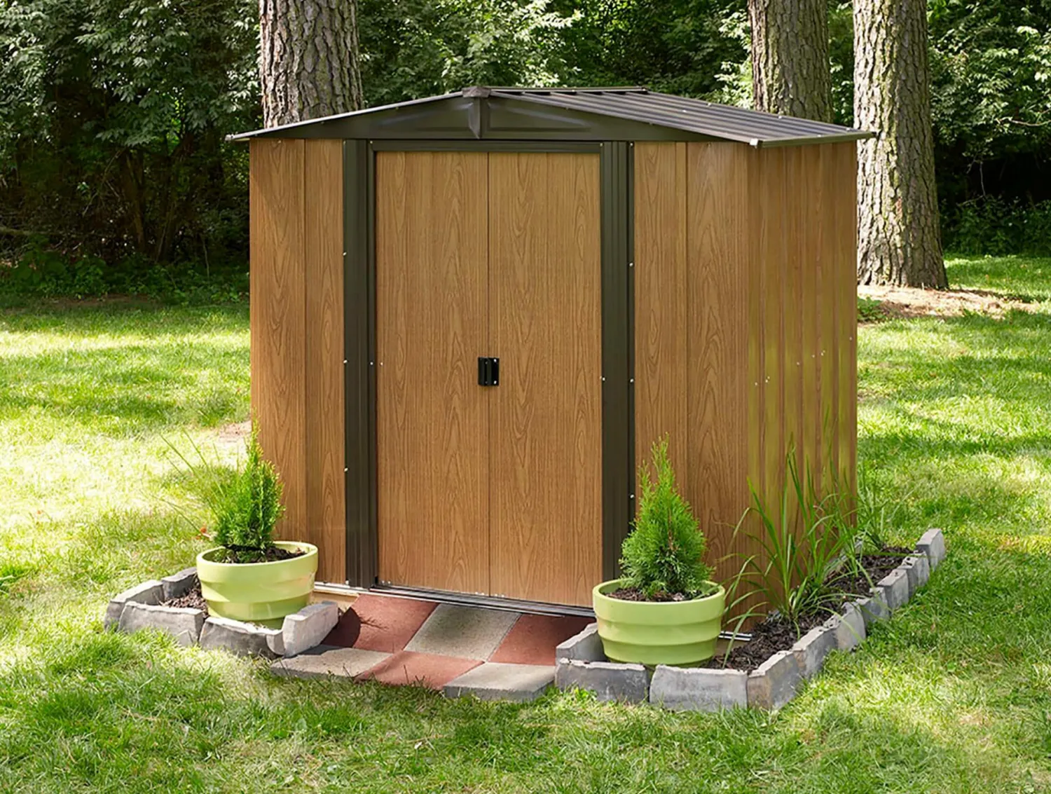 Arrow Metal Sheds-6x5 Woodgrain Shed