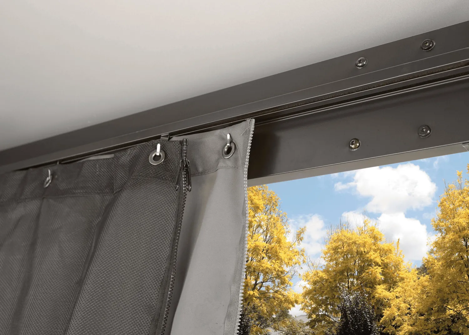 Sojag Gazebo Curtains-Cambridge Grey Spun Polyester Curtains 10 ft. x 12 ft.