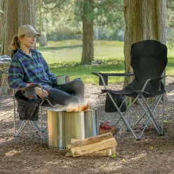 Camp & Go Quad Chairs-CAMP&GO Black Heated Quad Chair