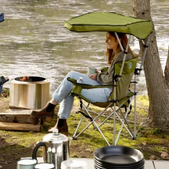 Camp & Go Quad Chairs|Canopy Chairs-CAMP&GO Green Max Shade Quad Camping Chair