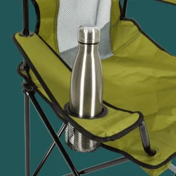 Camp & Go Quad Chairs-CAMP&GO Green Mesh Back Quad Camping Chair