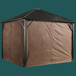 Sojag Gazebo Curtains-Curtains for Dakota Gazebo, 10 ft. x 10 ft. Brown, Gazebo Not Included