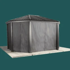 Sojag Gazebo Curtains-Curtains for Komodo Gazebo, 12 ft. x 18 ft. Gray, Gazebo Not Included