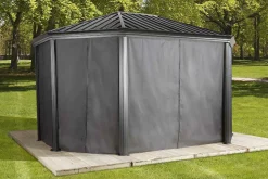 Sojag Gazebo Curtains-Curtains for Komodo Gazebo, 12 ft. x 18 ft. Gray, Gazebo Not Included