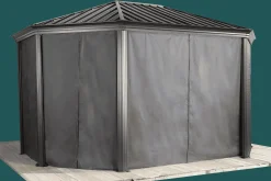 Sojag Gazebo Curtains-Curtains for Komodo Gazebo, 12 ft. x 18 ft. Gray, Gazebo Not Included
