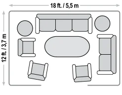 Sojag Gazebo Curtains-Curtains for Komodo Gazebo, 12 ft. x 18 ft. Gray, Gazebo Not Included