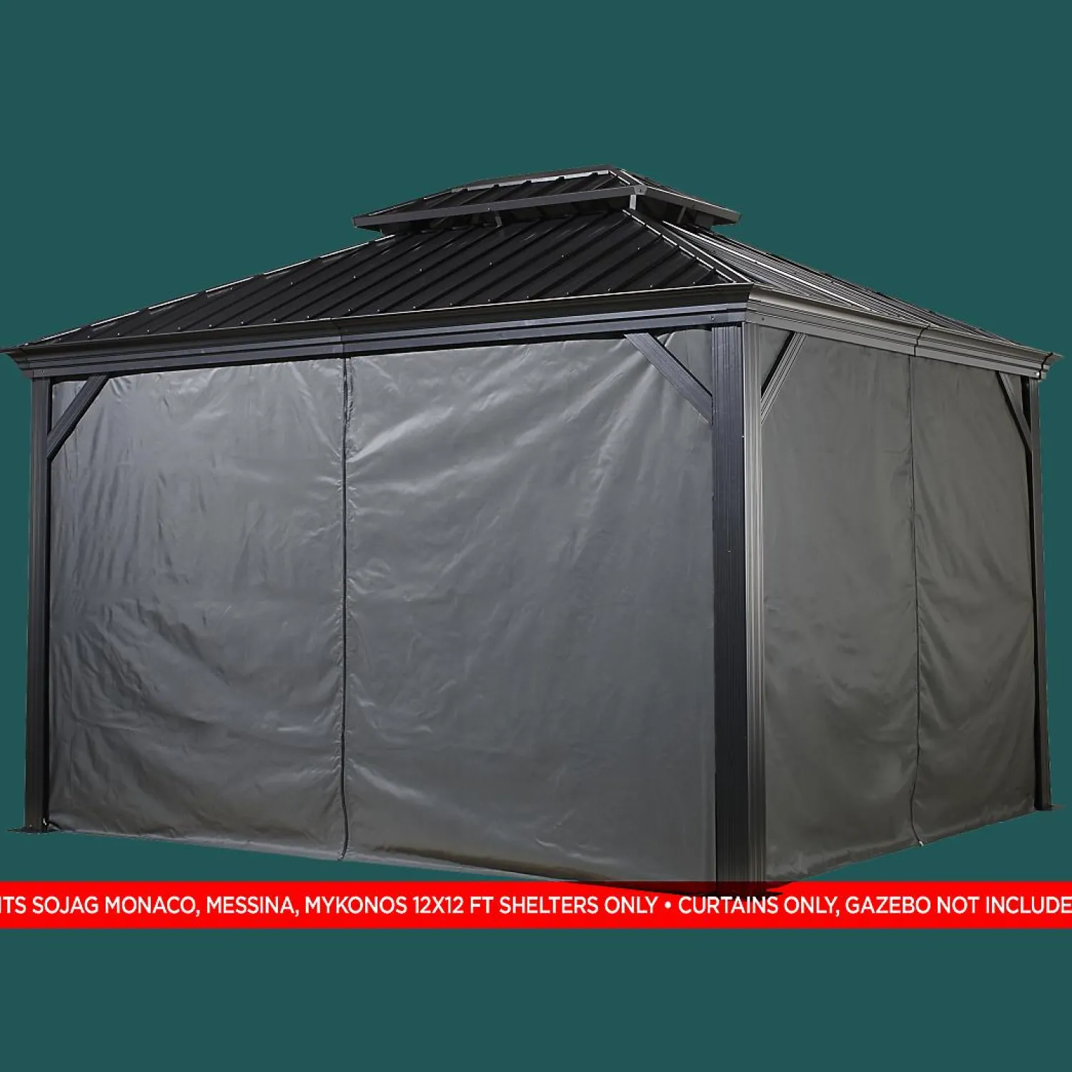 Sojag Gazebo Curtains-Curtains for Messina Gazebo (Gazebo Not Included)