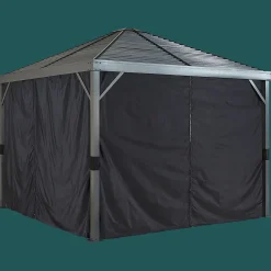 Sojag Gazebo Curtains-Curtains for Sanibel Gazebo, 8 ft. x 8 ft. Black, Gazebo Not Included