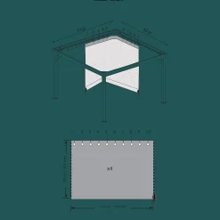 Sojag Gazebo Curtains-Curtains for Sanibel Gazebo, 8 ft. x 8 ft. Black, Gazebo Not Included