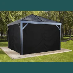 Sojag Gazebo Curtains-Curtains for South Beach Gazebo, 12 ft. x 12 ft. Black, Gazebo Not Included