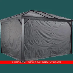 Sojag Gazebo Curtains-Curtains for Ventura Gazebo, 10 ft. x 14 ft. Gray, Gazebo Not Included
