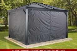 Sojag Gazebo Curtains-Curtains for Ventura Gazebo, 10 ft. x 14 ft. Gray, Gazebo Not Included