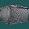 Sojag Gazebo Curtains-Curtains for Ventura Gazebo, 10 ft. x 12 ft. Gray, Gazebo Not Included