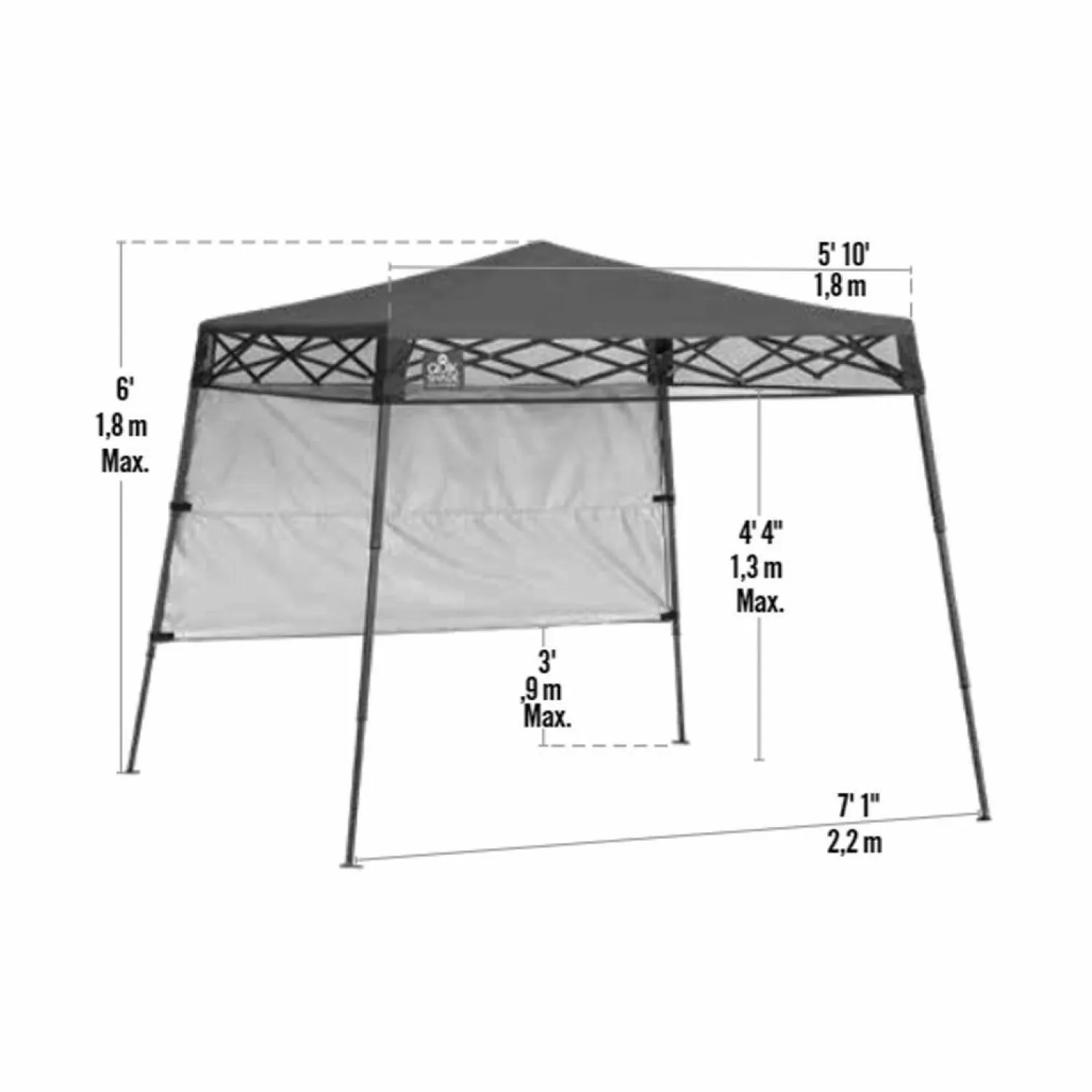 QuikShade Canopy Tents|Pop-Up Canopies-Go Hybrid Slant Leg Pop-Up Canopy, 6 ft. x 6 ft. Red