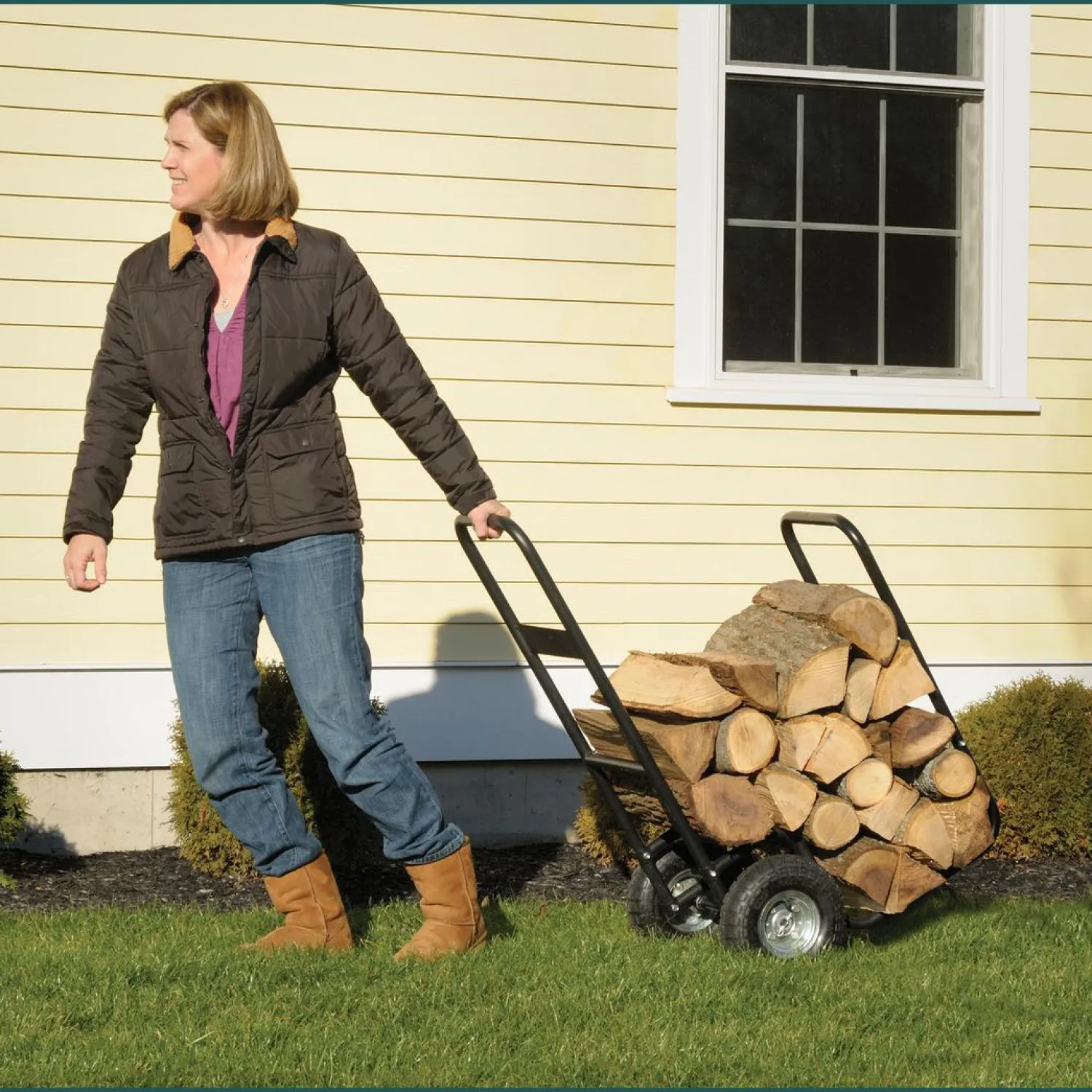 ShelterLogic Firewood Storage-Haul-It Wood Mover Rolling Firewood Cart