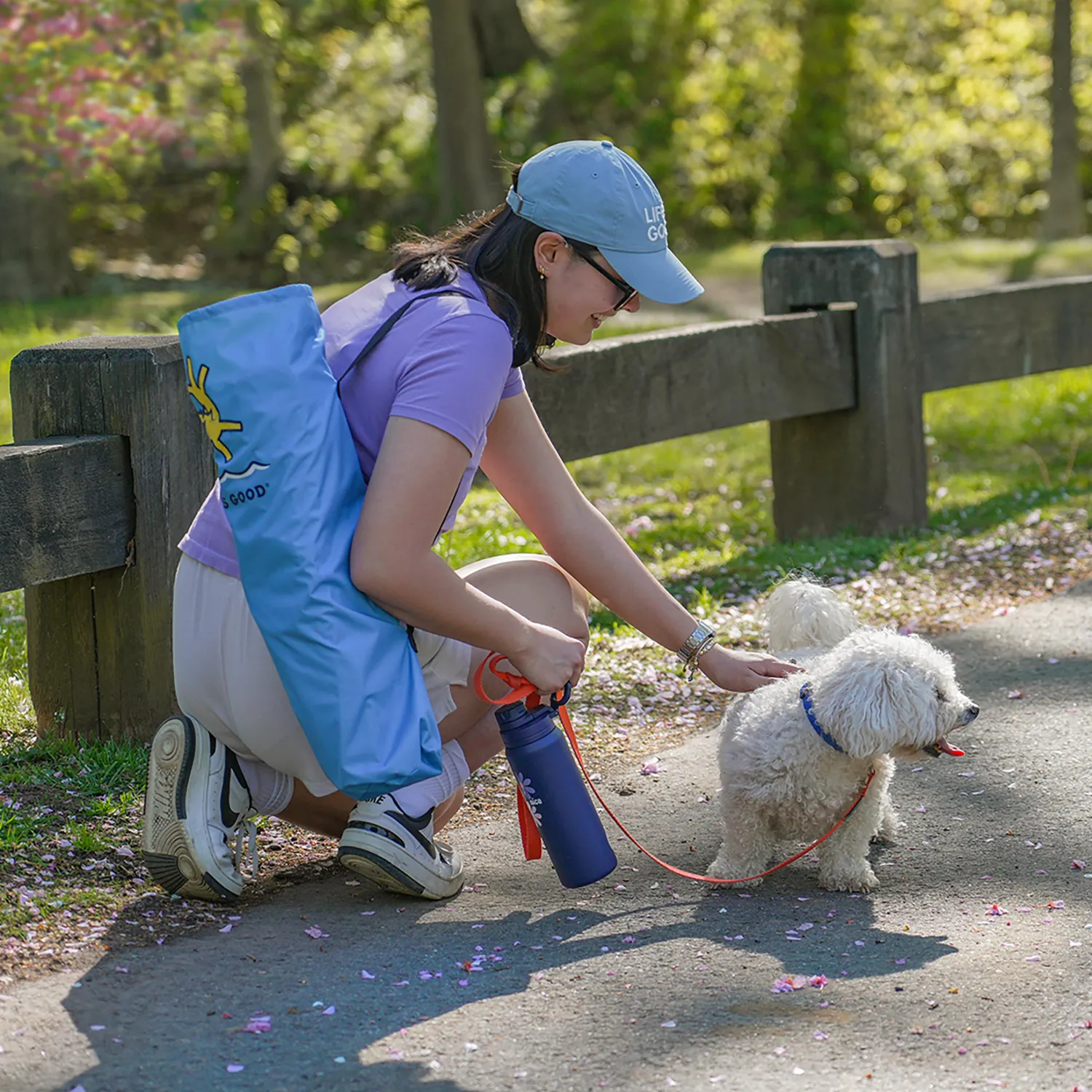 Life is Good® Beach Tables-Blue 22" Square Compact Folding Beach Table
