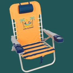 Life is Good® Backpack Beach Chairs-Canyon Orange Lace-up Backpack Beach Chair