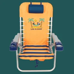 Life is Good® Backpack Beach Chairs-Canyon Orange Lace-up Backpack Beach Chair