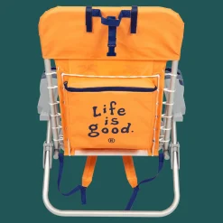 Life is Good® Backpack Beach Chairs-Canyon Orange Lace-up Backpack Beach Chair