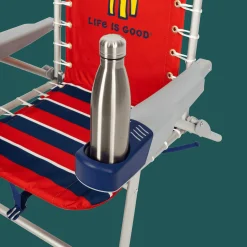 Life is Good® Backpack Beach Chairs-Red Lace-up Backpack Beach Chair