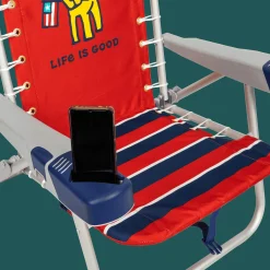 Life is Good® Backpack Beach Chairs-Red Lace-up Backpack Beach Chair