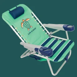 Life is Good® Backpack Beach Chairs-Spearmint Green Lace-up Backpack Beach Chair