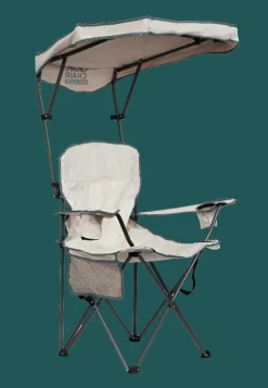 QuikShade Canopy Beach Chairs-Max Shade Folding Chair, Khaki/Gray