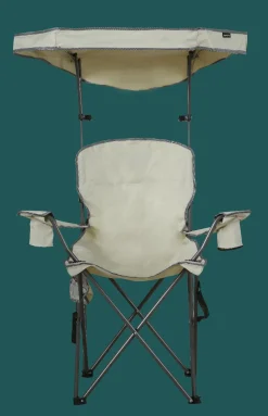 QuikShade Canopy Beach Chairs-Max Shade Folding Chair, Khaki/Gray