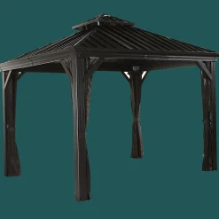 Sojag Hard-Top Gazebos-Messina Hardtop Gazebo, 10 ft. x 10 ft. Gray