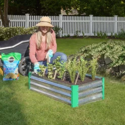 Miracle-Gro Raised Beds-Miracle Gro 2 x 4 x 1 ft Galvanized/Green ® Raised Garden Bed