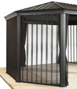 Sojag Gazebo Curtains-Mosquito Netting Front and Back Door for the Komodo 12' x 15' Gazebo