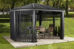Sojag Gazebo Curtains-Mosquito Netting Front and Back Door for the Komodo 12' x 18' Gazebo