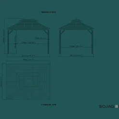 Sojag Hard-Top Gazebos-Mykonos II Double Roof Hardtop Gazebo
