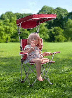 QuikShade Canopy Beach Chairs-Quik Shade Kids Shade Folding Chair, Red/Silver