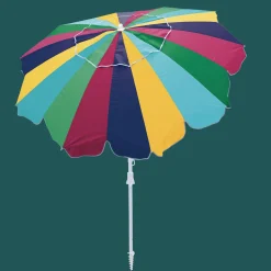 Rio Beach Beach Umbrellas-7 x 7 ft Multi 21 Panel Umbrella with Integrated Sand Anchor