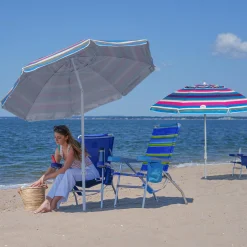 Rio Beach Beach Umbrellas-6.5 x 6.5 ft Multi Beach Umbrella with Sand Anchor