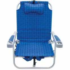 Rio Beach Backpack Beach Chairs-Blue 4-Position Folding Backpack Beach Chair with Cooler