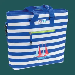 Rio Beach Beach Coolers-Blue Stripe Deluxe Insulated Tote Bag with Bottle Opener - Blue Stripe