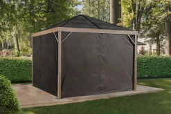 Sojag Gazebo Curtains-Sanibel Brown Polyester Curtains 8 ft. x 8 ft.