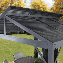 Sojag Hard-Top Gazebos-Sanibel II Hardtop Gazebo, 10 ft. x 10 ft. Light Gray