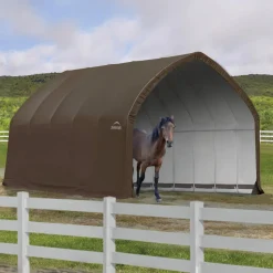 ShelterLogic Portable Sheds-13 x 20 x 12 ft Brown Alpine Barn