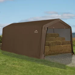 ShelterLogic Portable Sheds-20 x 10 x 8 ft Brown 3-in-1 Run-in Shelter