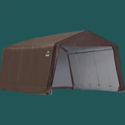ShelterLogic Portable Sheds-12 x 20 x 8 ft Brown 3-in-1 Run-in Shelter