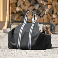 ShelterLogic Firewood Storage-Heavy Duty Firewood Bag 29x9x18 in. Black and Gray