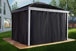 Sojag Gazebo Curtains-Skylight Black Spun Polyester Curtains 10 ft. x 12 ft.