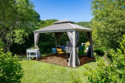 Sojag Gazebo Curtains-12 x 12 x 7 ft Taupe Curtains for Messina and Mykonos Outdoor Gazebo Models