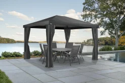 Sojag Gazebo Curtains-Black Curtains for Monteserra Gazebo, 10 ft. x 12 ft., Poly