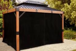 Sojag Gazebo Curtains-Black Curtains for Fontana Gazebo, 10 ft. x 12 ft., Spun